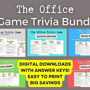 The Office Trivia - 5 Game Bundle Discount!  Digital Instant Download PDF Printable