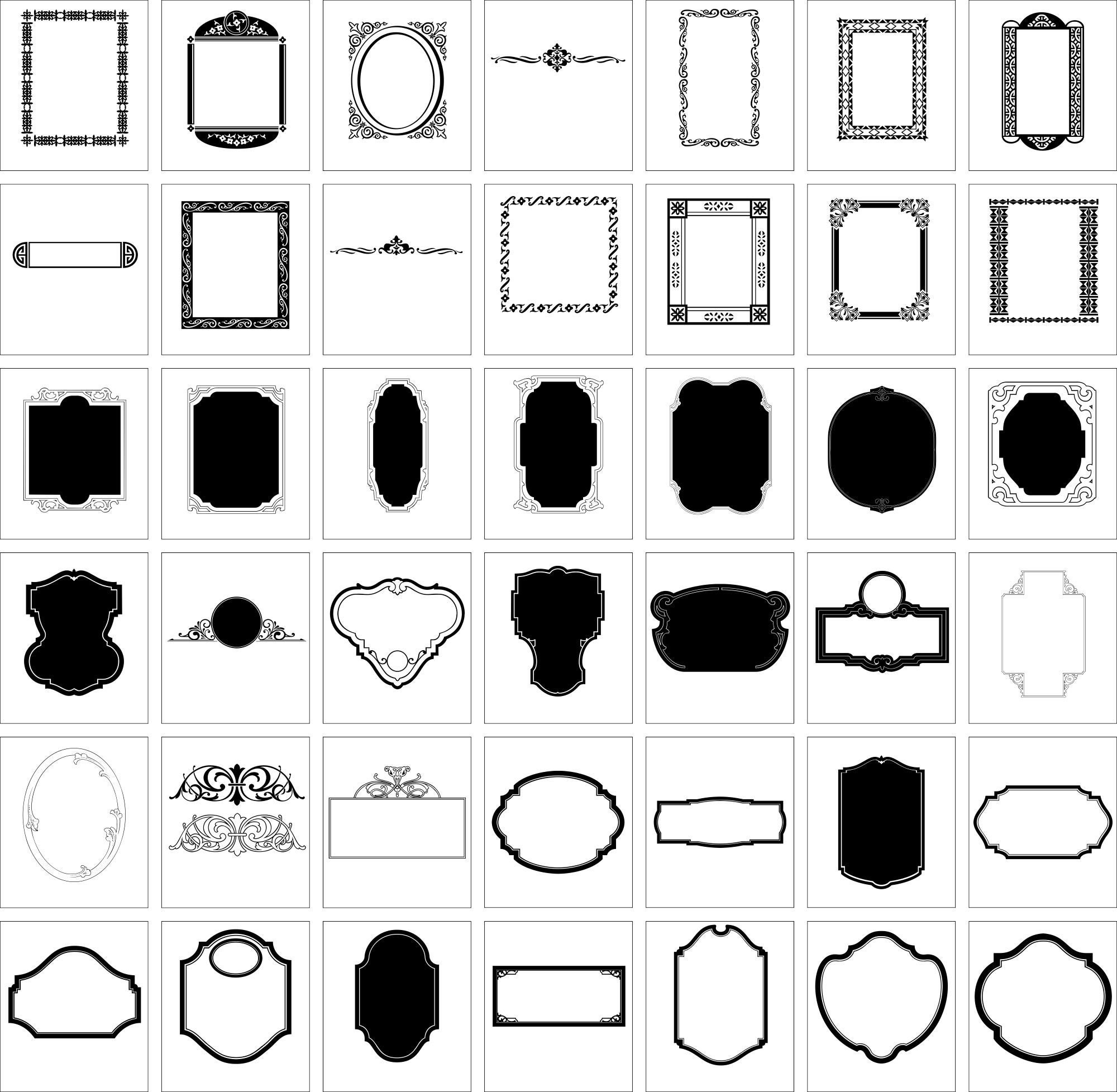 Frame Svg Bundle Frame Clipart Classic Frames Label Svg Etsy UK
