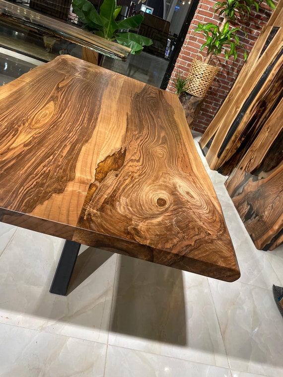 Live Edge Dining Table Walnut Wood Dining Room Table Etsy UK