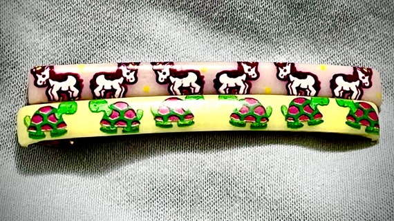 Vintage Goody Barrettes Hair Clips - Pink Ponies … - image 1