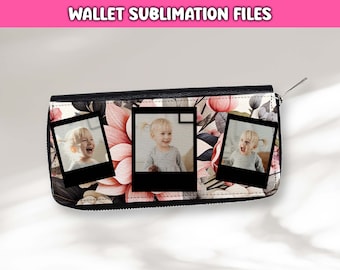 Modello per portafoglio fotografico, modello per portafoglio fotografico, dimensioni 8x3,5, portafoglio fotografico personalizzato con stampa a sublimazione, portafoglio fotografico personalizzato, modello modificabile