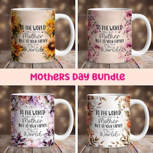 Mothers Day Mug Wrap Bundle, Mug Sublimation Designs Bundle, 11 oz Mug Wrap, 15 oz Mug Wrap, Mug Template for Sublimation, Coffee Mug Bundle