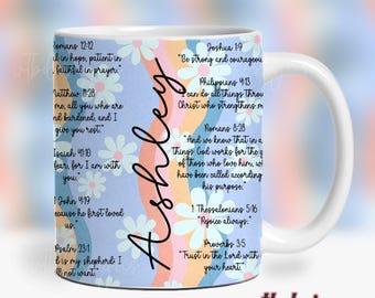 Bible Verse Christian Mug Sublimation Design, Faith Mug Wrap PNG,11 oz Mug Wrap, 15 oz Mug Wrap,Christian Mug Wrap Sublimation, Add Text Mug