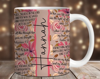 Bible Verse Christian Mug Sublimation Design, Faith Mug Wrap PNG,11 oz Mug Wrap, 15 oz Mug Wrap,Christian Mug Wrap Sublimation, Add Text Mug