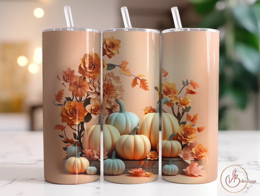 Fall Tumbler Wrap PNG, 20oz Skinny Tumbler Sublimation Designs, Fall ...