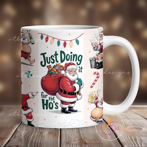 Funny Santa Christmas Mug Sublimation Design Xmas Mug Wrap PNG, 11 oz Mug Wrap, 15 oz Mug Wrap Mug Wrap Sublimation Christmas PNG Winter