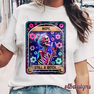 No, sigue siendo una carta de tarot divertida, diseño de sublimación de esqueleto sarcástico, archivo PNG de taza y camiseta de tarot con calavera divertida, PNG digital