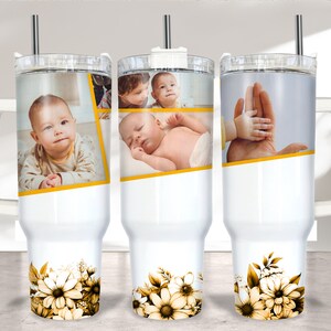 40oz Picture Tumbler Wrap Sublimation PNG, Photo 40oz Tumbler PNG, 40oz Sublimation Design, Add Photo PNG Tumbler Design Download
