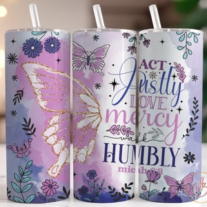 Christian Tumbler Wrap PNG, Bible Verse 20 oz Skinny Tumbler, Christian Cup Wrap, Christian Wraps, Religious Sublimation Tumbler Digital PNG