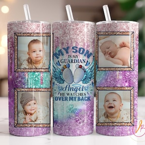 Photo Memorial Tumbler Wrap, Child Memorial Sublimation Tumbler Designs, 20oz Skinny Tumbler Design Png, Photo Tumbler, Digital File