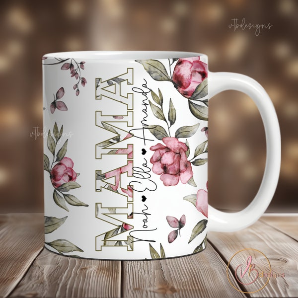 Mom Mug Wrap PNG, Mug Sublimation Designs, 11 oz Mug Wrap, 15 oz Mug Wrap, Digital Download, Mug Template for Sublimation, Coffee Mug Wrap