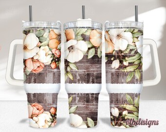 Floral 40oz Tumbler Wrap Sublimation PNG Wood 40oz Tumbler PNG, Retro 40oz Sublimation Design, Vintage 40oz Quencher
