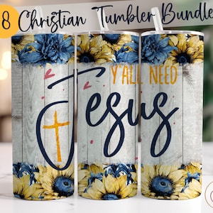 Christian Tumbler Wrap Bundle, 20oz Skinny Tumbler Sublimation Designs, Christian Affirmation Tumbler, Christian Tumbler Png, Rustic Tumbler