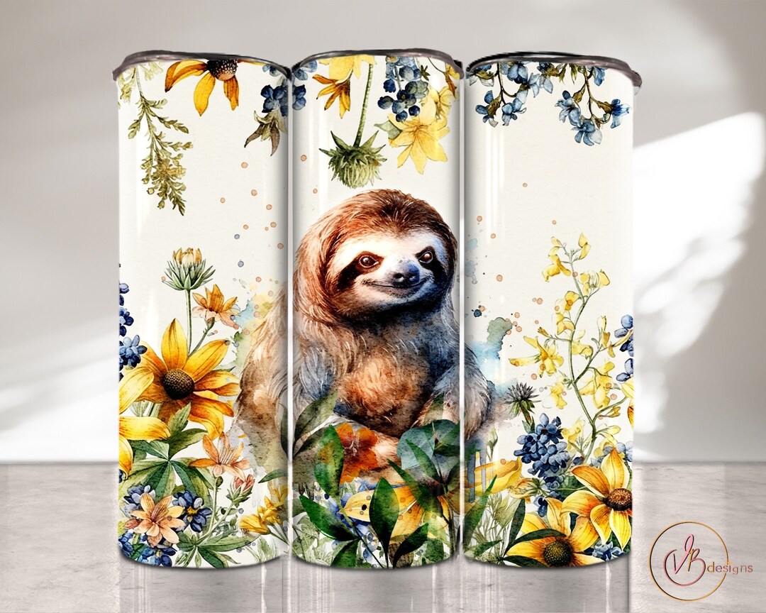Sloth Tumbler Wrap PNG 20 Oz Skinny Tumbler Sublimation - Etsy
