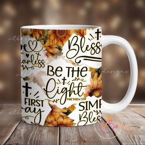 Christian Mug Sublimation Design, Faith Mug Wrap PNG, 11 oz Mug Wrap, 15 oz Mug Wrap, Christian Mug Wrap Sublimation Religious Mug PNG
