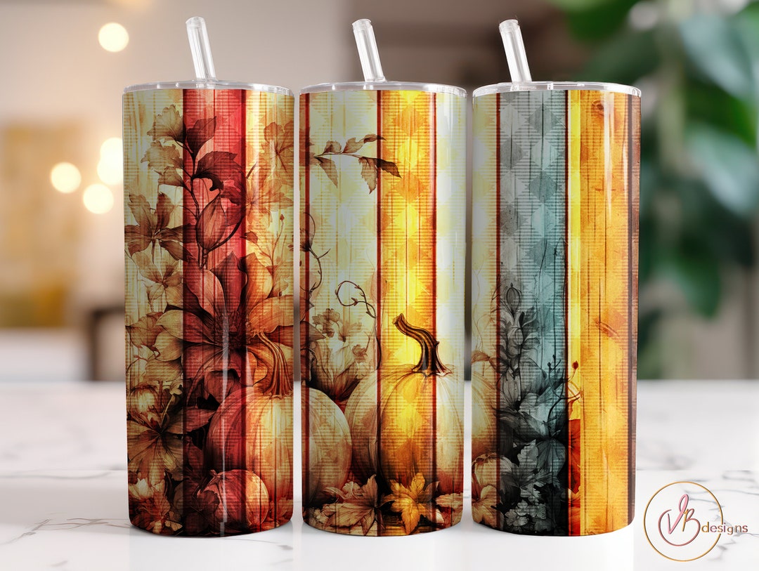 Fall Pumpkin Tumbler Wrap PNG, Flannels Pumpkin Bonfire, 20oz Skinny ...