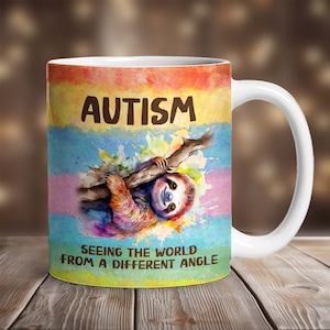 Autisme koffiemok wrap PNG, mok sublimatie ontwerpen, 11 oz mokomslag, 15 oz mokomslag, autisme mok sjabloon voor sublimatie, digitale download