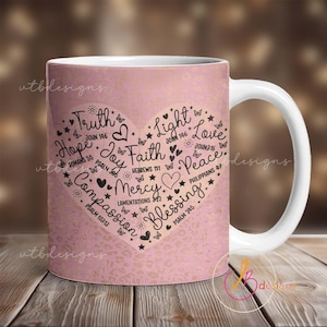 Christian Mug Sublimation Design, Faith Mug Wrap PNG, 11 oz Mug Wrap, 15 oz Mug Wrap, Christian Mug Wrap Sublimation Religious Mug PNG