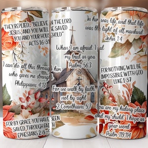 Versetti della Bibbia 20 oz Skinny Tumbler Christian Tumbler Wrap Affermazioni Tumbler, Bible Tumbler PNG, Aggiungi il tuo nome Tumbler Download digitale