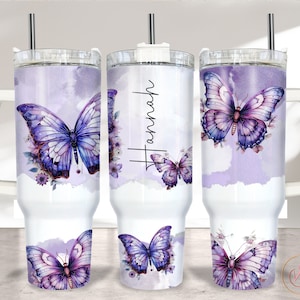 40 oz beker wrap, vlinder 40 oz sublimatie ontwerp, paarse 40 oz beker wrap, 40 oz quencher sublimatie downloads, png PNGEgg, naam toevoegen 40 oz wrap