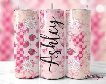 Bows Tumbler Designs PNG, Name Tumbler PNG (Digital File)