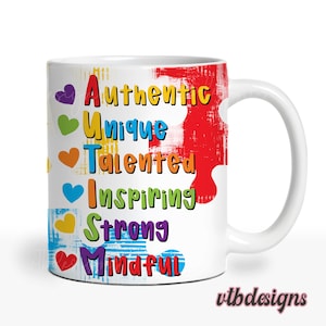 Autisme koffiemok wrap PNG, mok sublimatie ontwerpen, 11 oz mokomslag, 15 oz mokomslag, autisme mok sjabloon voor sublimatie, digitale download