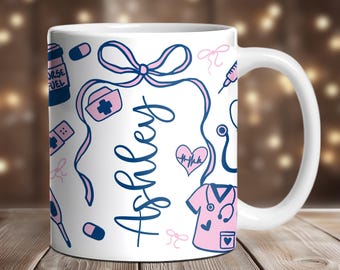 Nurse Mug Wrap PNG, Medical Coffee Cup Sublimation Design (Digital Download)