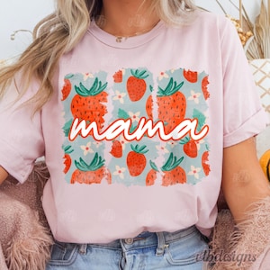 Preppy Mama Strawberry Png, Cute Strawberry Floral Mama Png, Mothers day Png, Summer Mama Png, Custom Preppy Mama, Mama Png, Summer Png