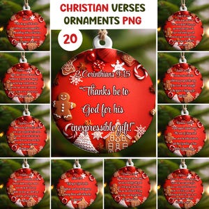 Bible Verse Christmas Ornament PNG Bundle - Sublimation Ornament Designs - Christmas Ornaments Sublimation Bundle - Ornament png