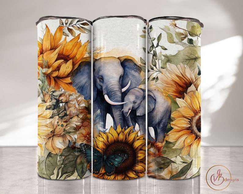 Elephant and Baby Tumbler Wrap PNG 20 Oz Skinny Tumbler Etsy