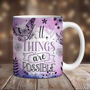 Tazza cristiana con design a sublimazione, involucro per tazza da 11 oz, involucro per tazza da 15 oz, tazza religiosa con sublimazione in formato PNG, involucro per tazza con fede, tazza con versetto della Bibbia in formato PNG