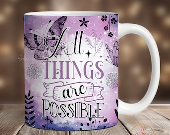 Christian Mug Sublimation Design, 11 oz Mug Wrap, 15 oz Mug Wrap, Sublimation Religious Mug PNG, Faith Mug Wrap, Bible Verse Mug PNG