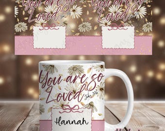 Christliche Tasse PNG Sublimationsdesigns 11 und 15 Unzen Mug Wrap Namen PNG (digitaler Download)