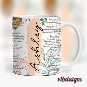 Bibel-Vers-Christlicher Becher-Sublimationsentwurf PNG, religiöse Becherverpackung PNG, 11-Unzen-Becherverpackung, 15-Unzen-Becherverpackung, christliche Becherverpackung Sublimation