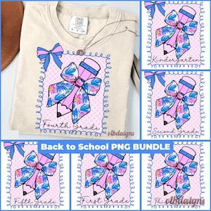 Preppy Back to School Bundle PNG, Coquette Teacher First Day of School Shirt Design, Pencil Bow Back To School, Pre-k 1st/2nd/3rd Grade