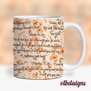 Bible Verse Christian Mug Sublimation Design, Faith Mug Wrap PNG,11 oz Mug Wrap, 15 oz Mug Wrap,Christian Mug Wrap Sublimation, Add Text Mug