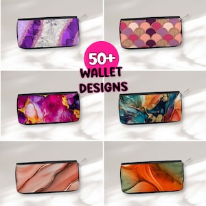 Paquete de 50 plantillas PNG para sublimación de billeteras, tamaño 8 x 3,5, plantilla PNG para billetera, funda para billetera