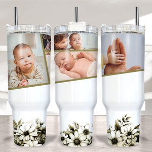 40oz Picture Tumbler Wrap Sublimation PNG, Photo 40oz Tumbler PNG, 40oz Sublimation Design, Add Photo PNG Tumbler Design Download