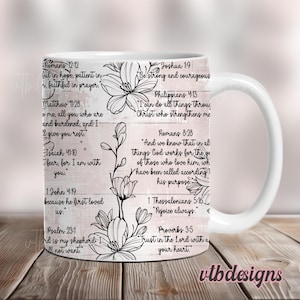 Bibel-Vers-Christlicher Becher-Sublimationsentwurf PNG, religiöse Becherverpackung PNG, 11-Unzen-Becherverpackung, 15-Unzen-Becherverpackung, christliche Becherverpackung Sublimation