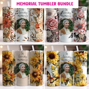 In Loving Memory Tumbler Wrap Bundle, Memorial Sublimation Tumbler Designs, 20oz Skinny Tumbler Design Png, Photo Tumbler, Digital File