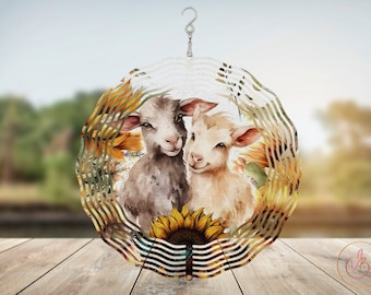 Goats Wind Spinner Sublimation Design Template, 10inch Round Wind Spinner Designs, Round Hanging Spinners PNG