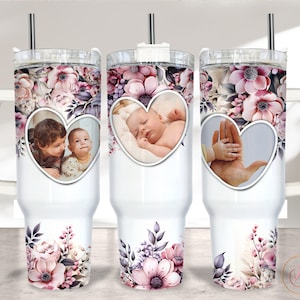 40oz Picture Tumbler Wrap Sublimation PNG,  40oz Photo Tumbler PNG, 40oz Sublimation Design, Add Photo PNG Tumbler Design Download