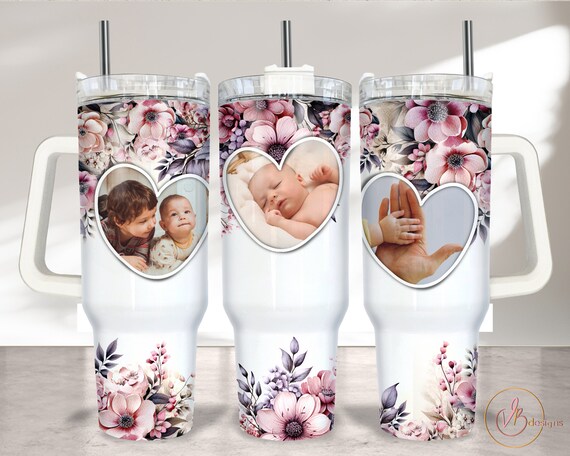 40oz Picture Tumbler Wrap Sublimation PNG,  40oz Photo Tumbler PNG, 40oz Sublimation Design, Add Photo PNG Tumbler Design Download