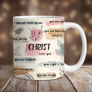 Jesus Christian Mug Sublimation Design, Faith Mug Wrap PNG, 11 oz Mug Wrap, 15 oz Mug Wrap, Christian Mug Wrap Sublimation Religious Mug PNG