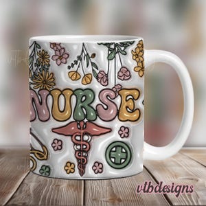 Nurse Mug Wrap PNG, Registered Nurse Sublimation Design for 11oz Mug 15oz Mug, Medical Coffee Cup Printable Nurse Gift, Mug Png