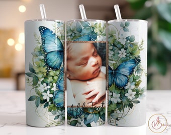 Picture Tumbler Wrap PNG 20oz Skinny Tumbler Sublimation Designs, Photo Tumbler Wrap, Image Tumbler Template, Straight PNG