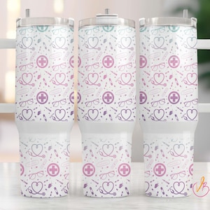 Nurse 40oz Tumbler Wrap Sublimation, 40 oz Tumbler Png, 40oz Tumbler Png, 40oz Sublimation Design, 40 oz Wrap, Nurse Cup, Nurse Tumbler
