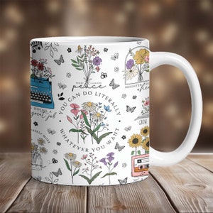 Affirmations Coffee Mug Wrap PNG, Mug Sublimation Designs, 11 oz Mug Wrap, 15 oz Mug Wrap, Digital Download, Mug Template for Sublimation