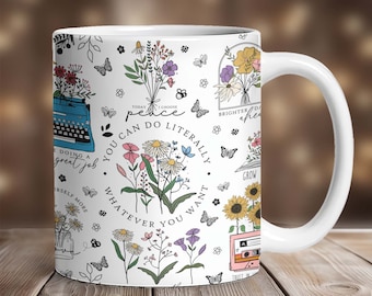 Affirmations Coffee Mug Wrap PNG, Mug Sublimation Designs, 11 oz Mug Wrap, 15 oz Mug Wrap, Digital Download, Mug Template for Sublimation