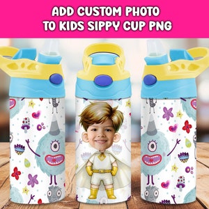 Foto Kinder Schnabeltasse Wrap Bundle, benutzerdefinierte Schnabeltasse Png, personalisierte Schnabeltasse, 12 Unze gerade Schnabeltasse Vorlage, digitaler Download
